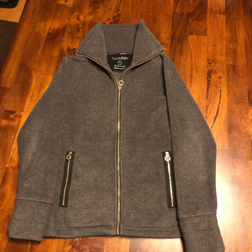 Calvin Klein gold Zip up heavy shirt.